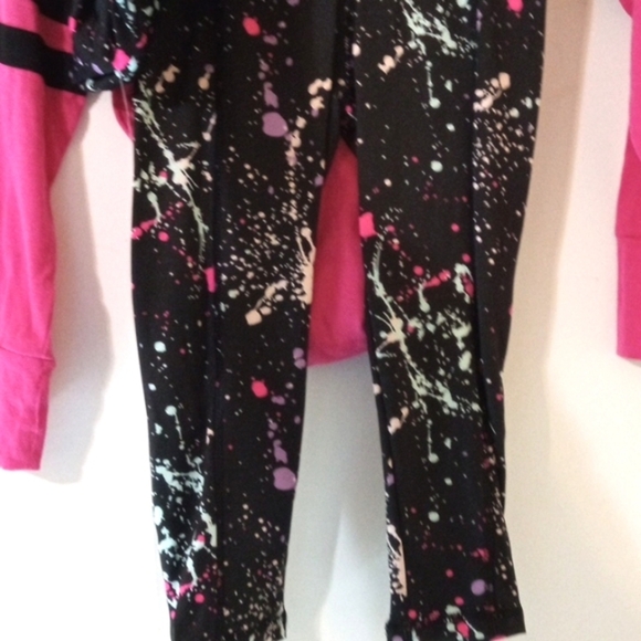 BEBE SPORT FUCHSIA BLACK PANTS GRAPHIC TEE TANK TOP JOGGER SET GIRLS SIZE 4 NWT - Picture 7 of 8